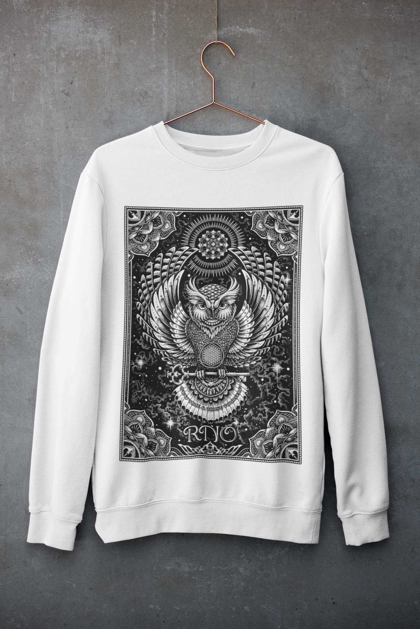 CREWNECK FLOWLER OF LIFE WHITE UNI