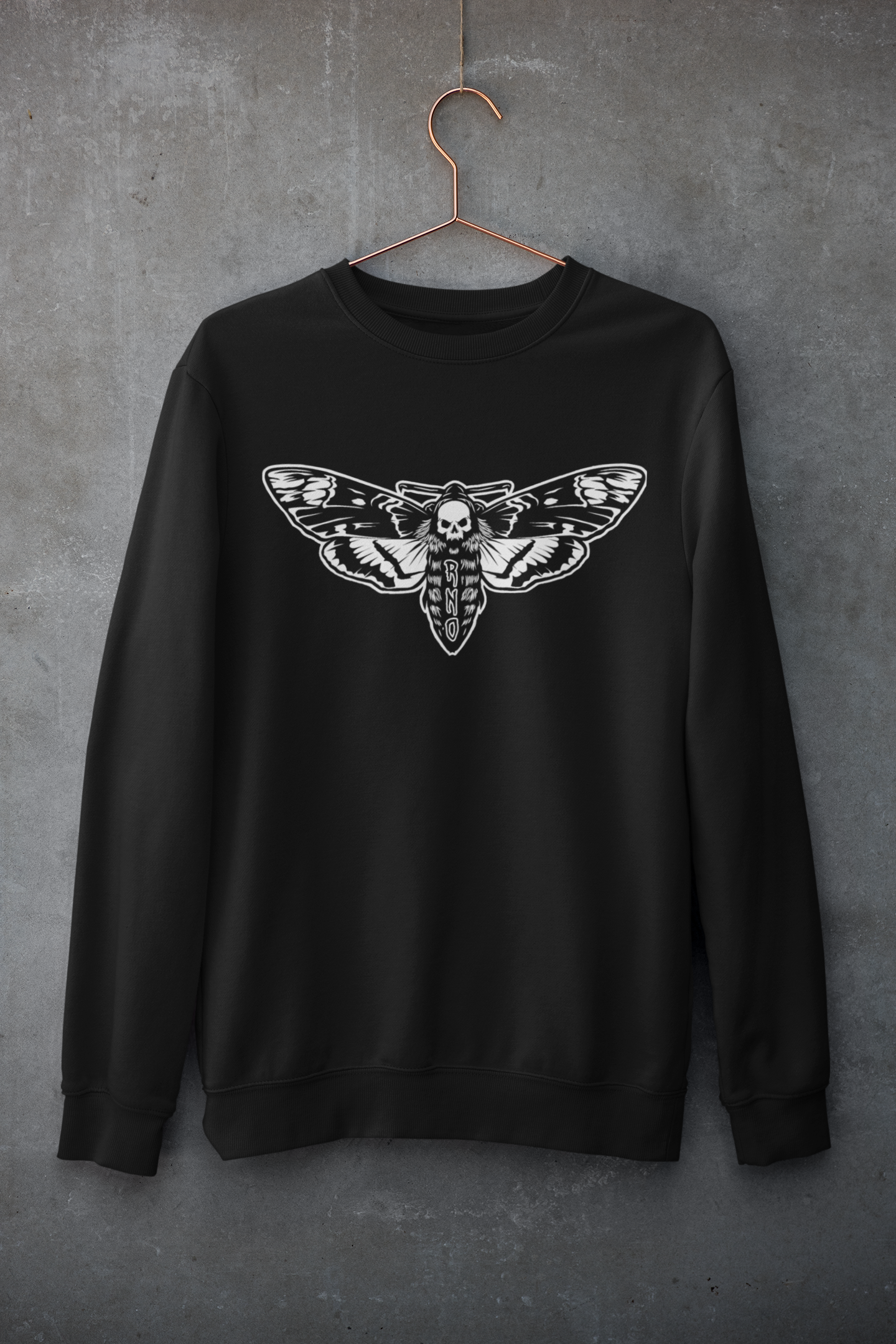 CREWNECK MOTH BLACK UNI