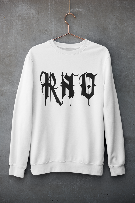 CREWNECK RNO FONT NEW STYLE WHITE UNI