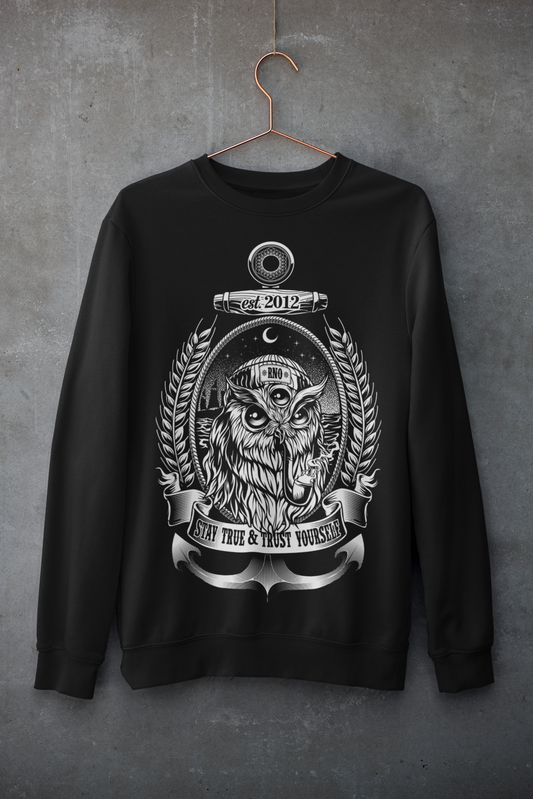 CREWNECK SAILOROWL BLACK UNI