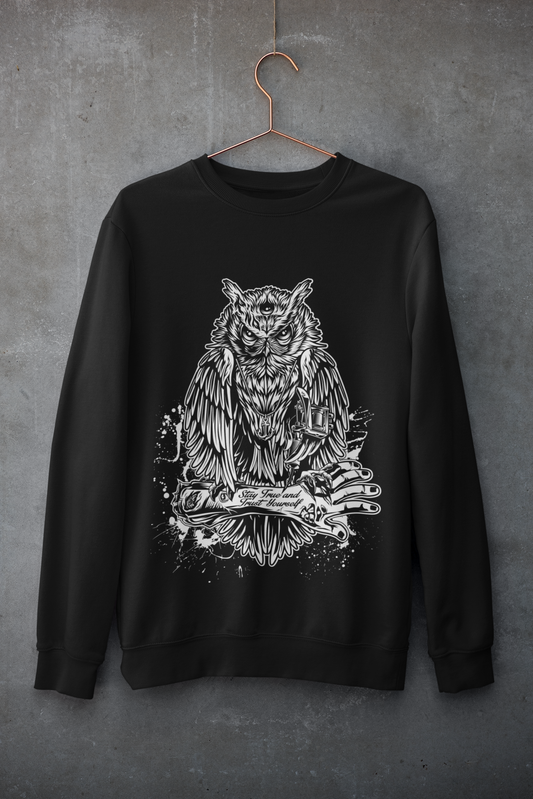 CREWNECK TATTOOOWL BLACK UNI