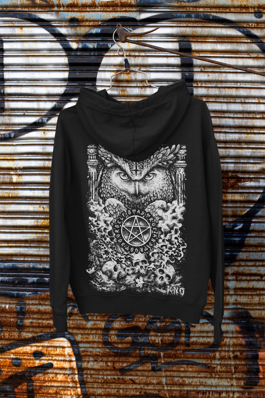 ZIPPER D-OWL BLACK UNI