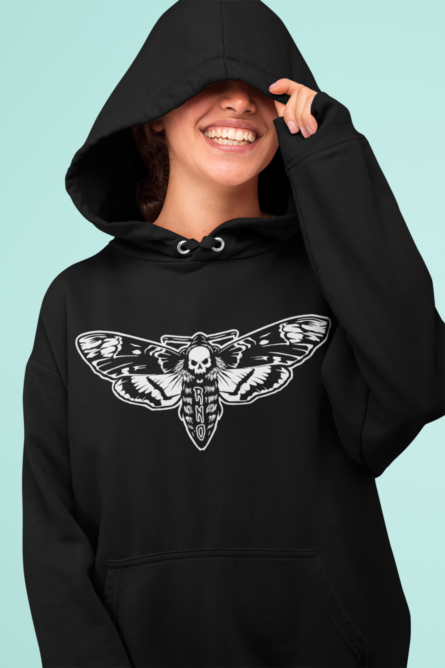 HOODIE MOTH BLACK UNI