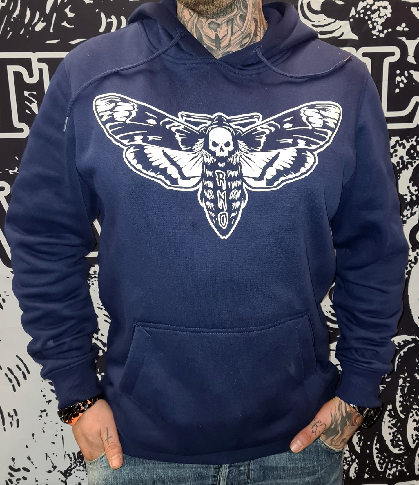 HOODIE MOTH LIGHT NAVY UNI