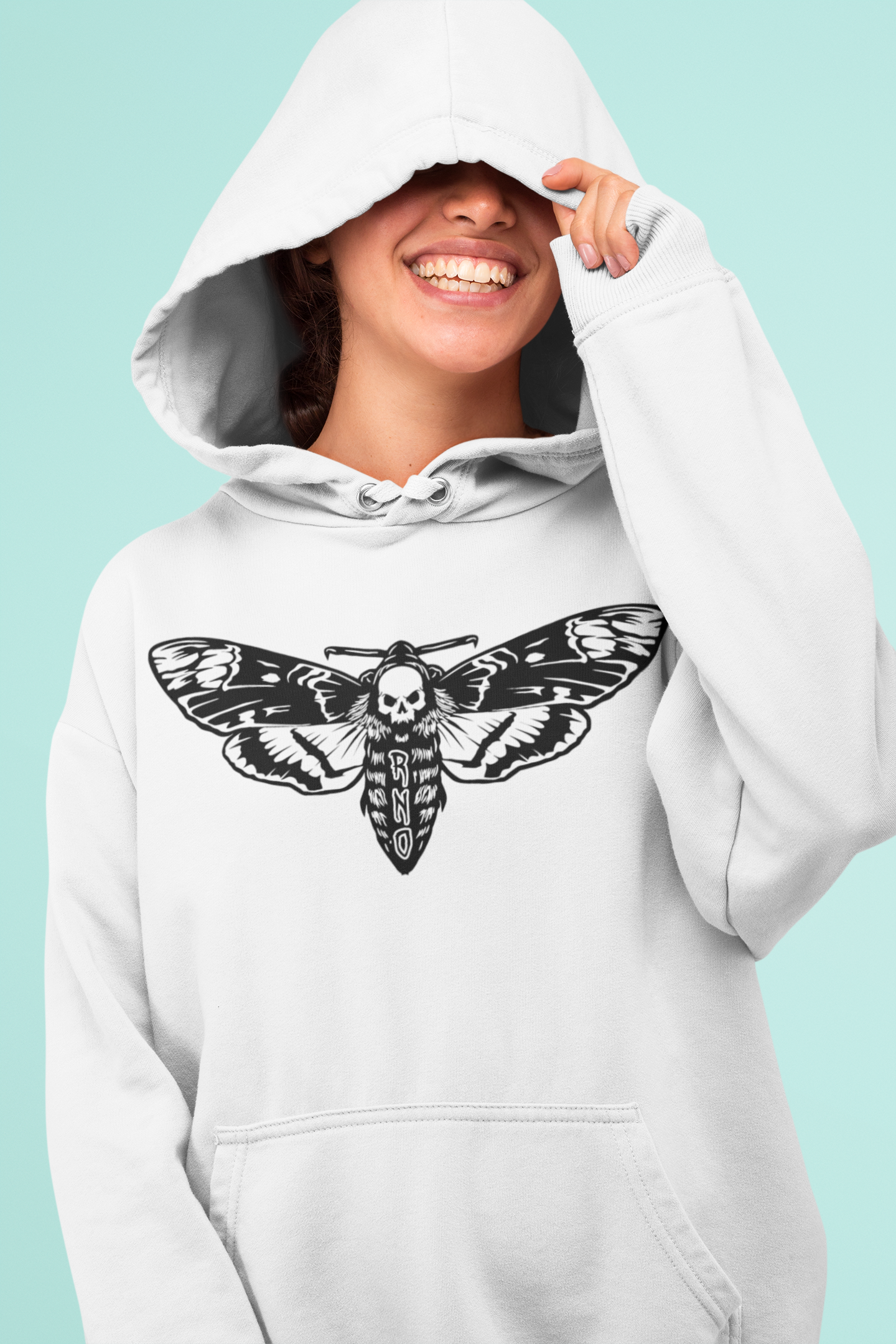 HOODIE MOTH WHITE UNI