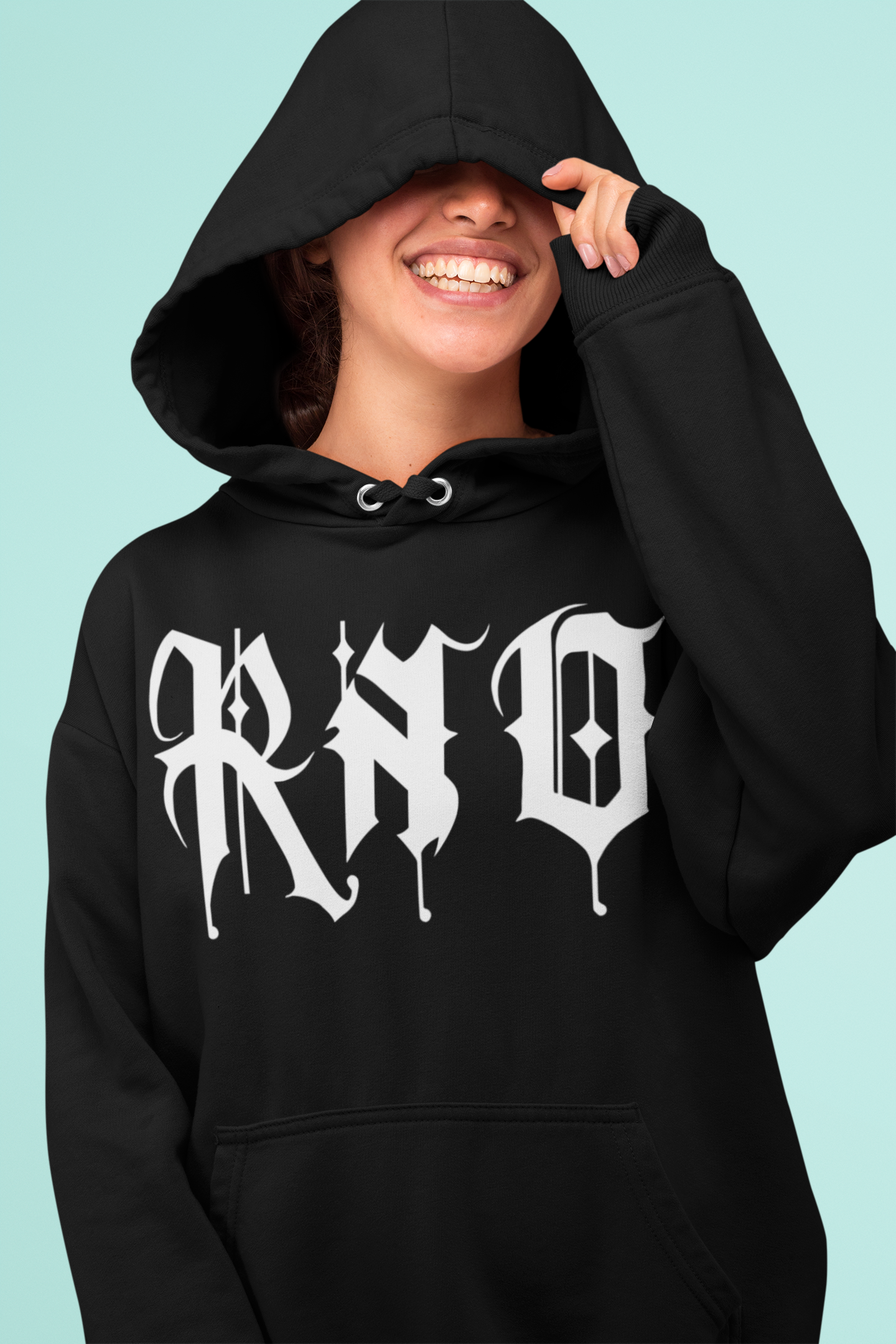 HOODIE RNO FONT NEW STYLE BLACK