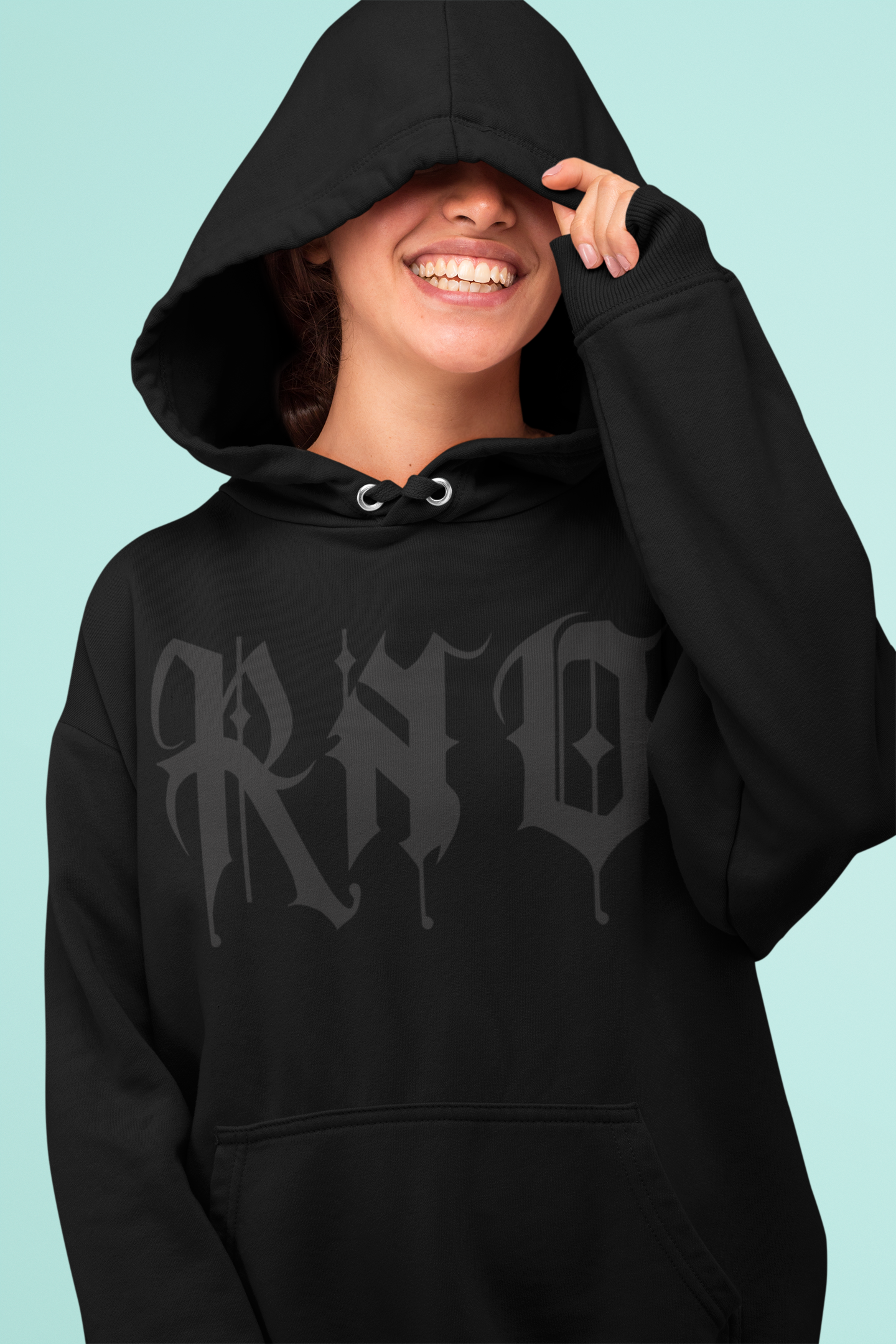 HOODIE RNO FONT NEW STYLE BLACK BLACKONBLACK