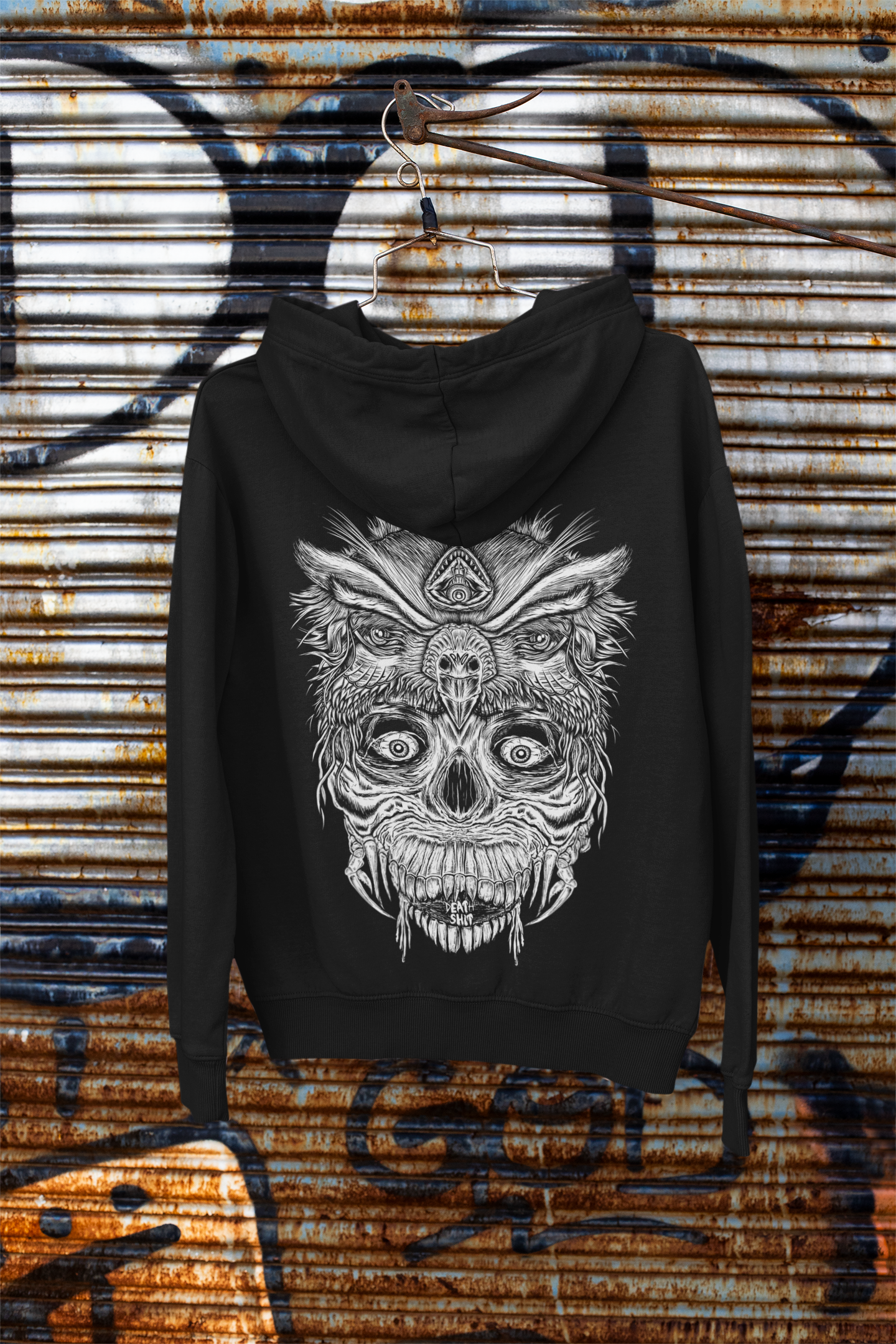 ZIPPER SKOWLHEAD BLACK UNI