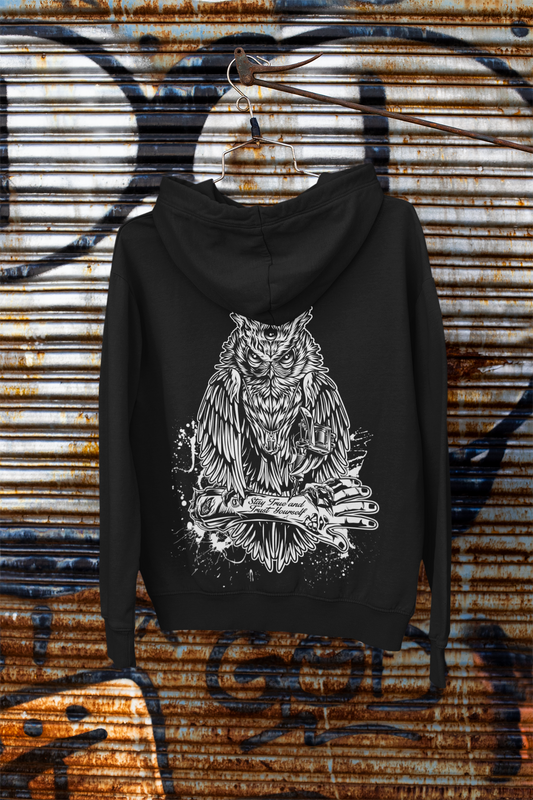 HOODIE TATTOOOWL BLACK UNI