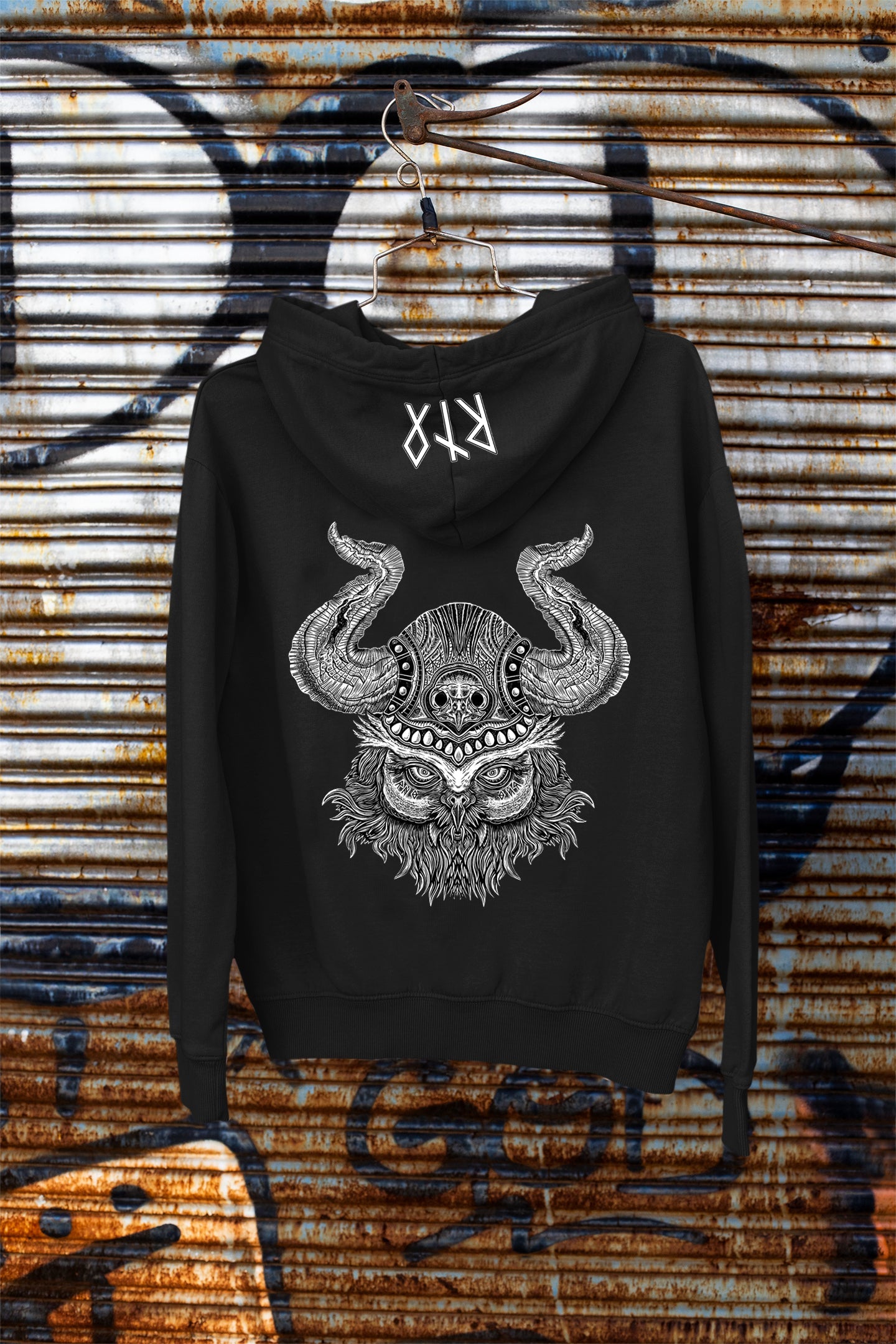 ZIPPER VIKING OWL BLACK UNI