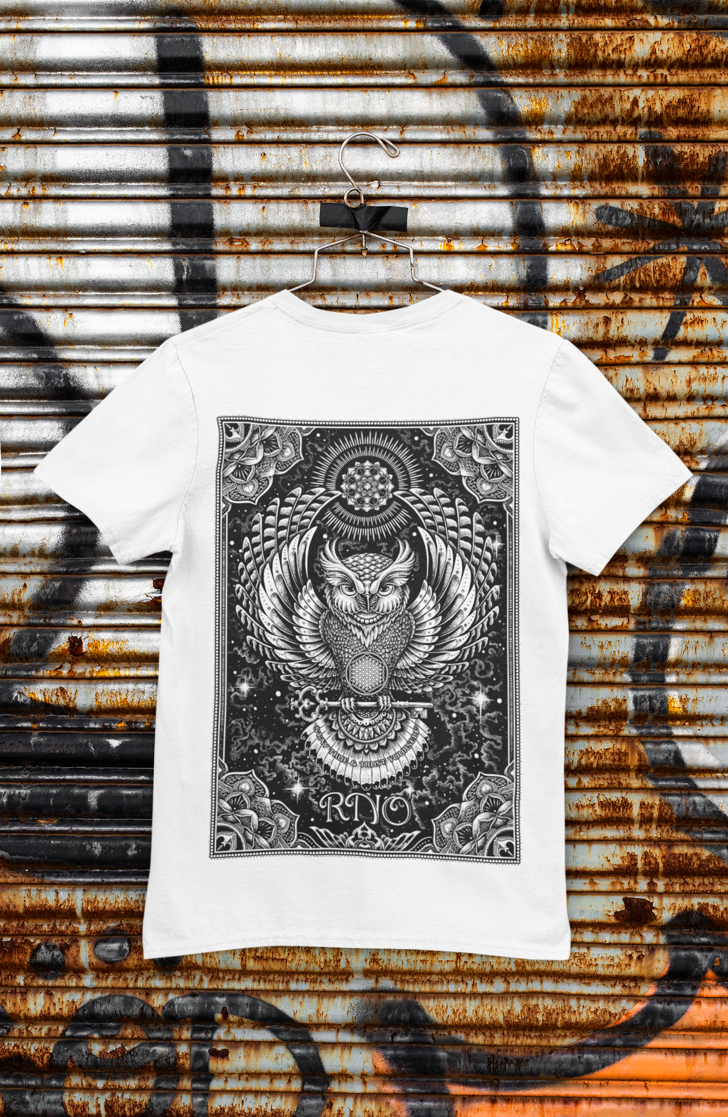 T-SHIRT POCKET FLOWLER OF LIFE UNI WHITE