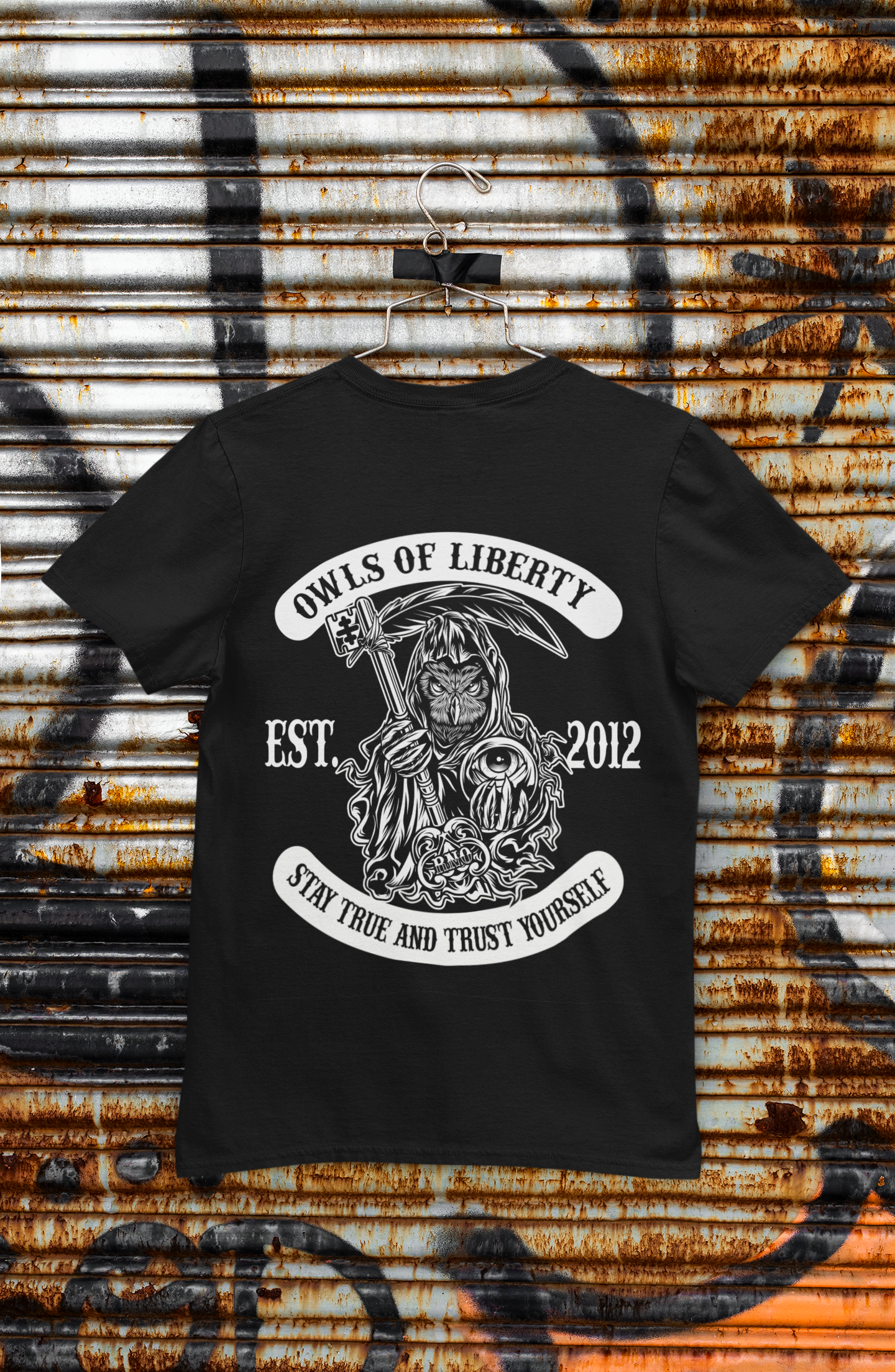 T-SHIRT POCKET OWLS OF LIBERTY UNI BLACK