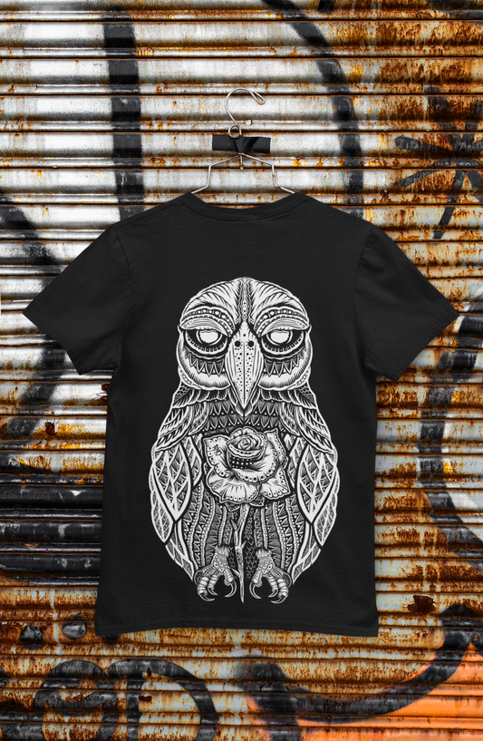 T-SHIRT POCKET ROSEOWL UNI BLACK