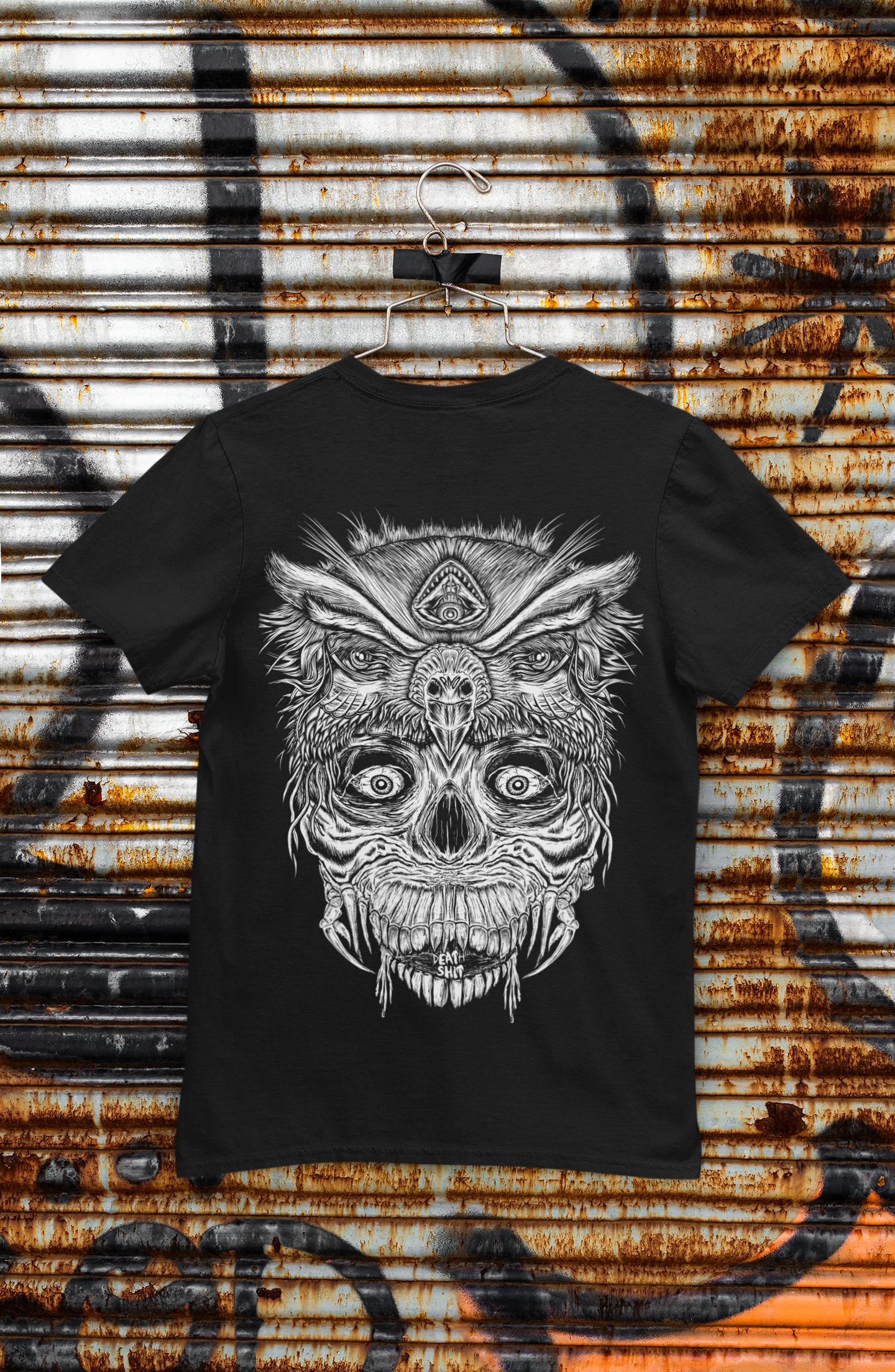 T-SHIRT POCKET SKOWLHEAD UNI BLACK