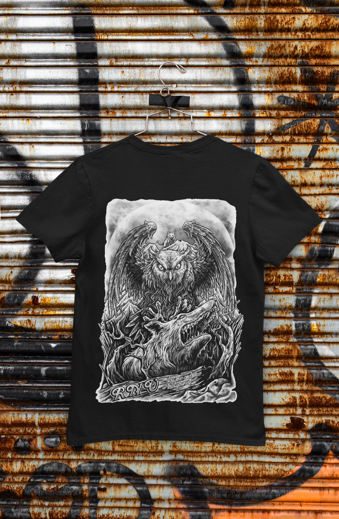 T-SHIRT POCKET WOLFOWL UNI BLACK