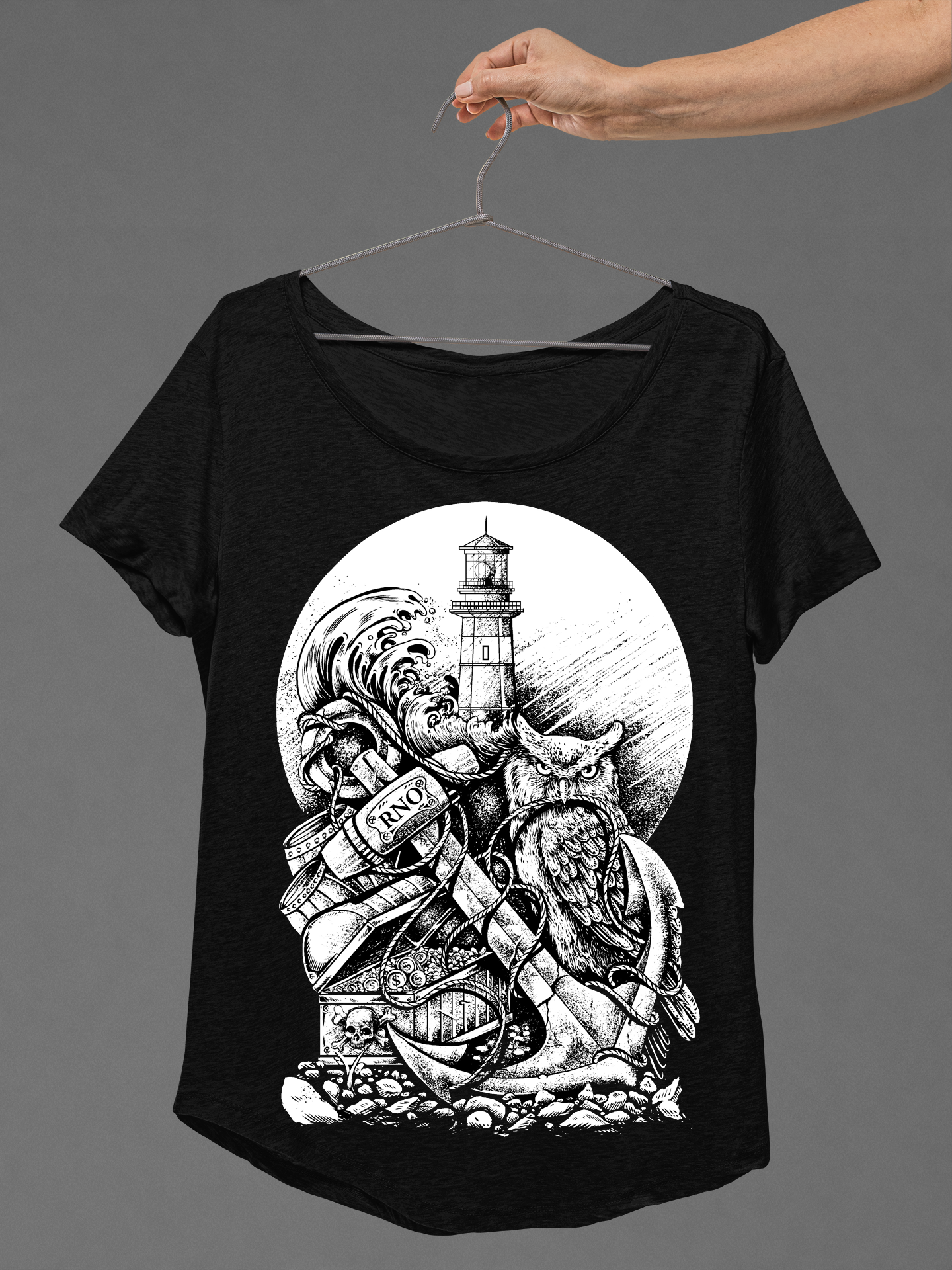 T-SHIRT ANCHOR LADIES BLACK