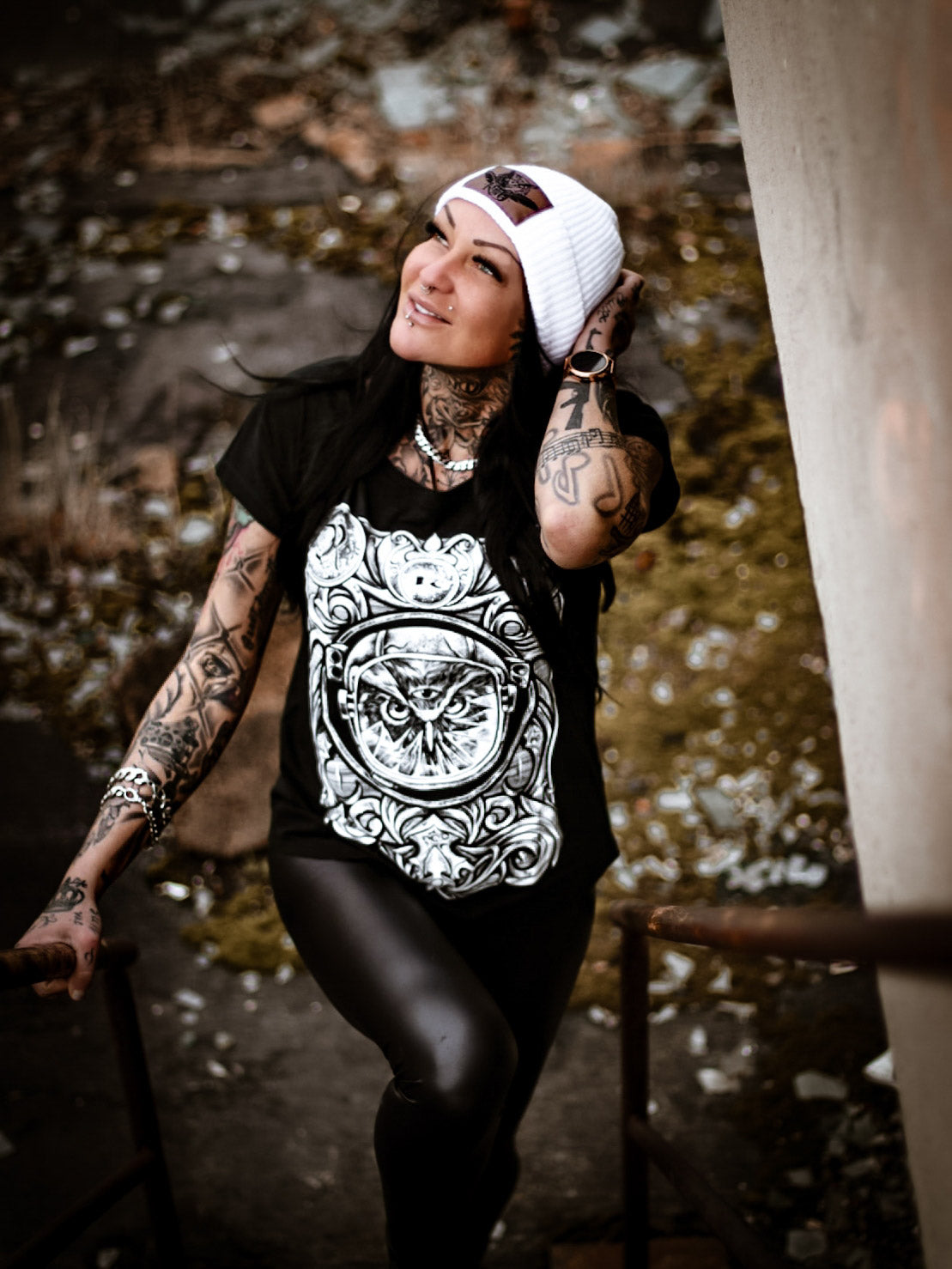 T-SHIRT ASTROOWL LADIES BLACK