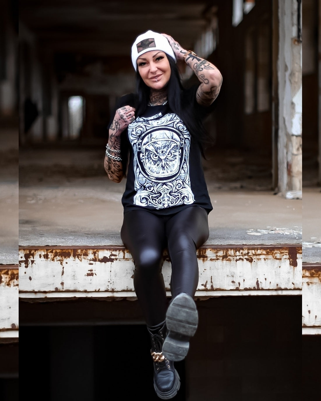 T-SHIRT ASTROOWL LADIES BLACK