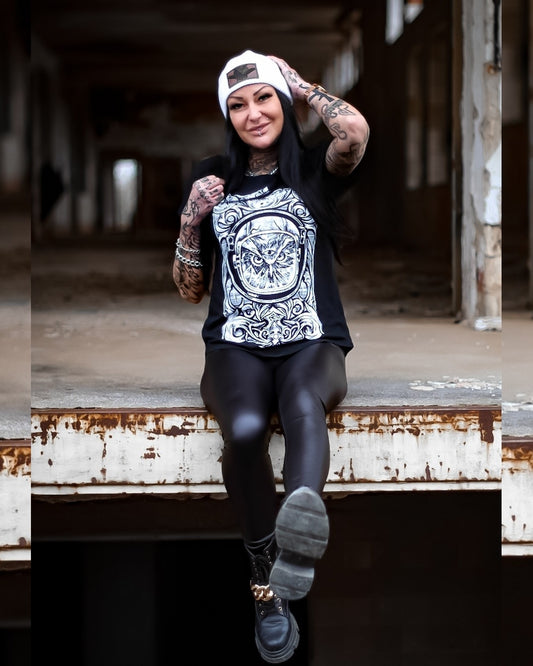 T-SHIRT ASTROOWL LADIES BLACK