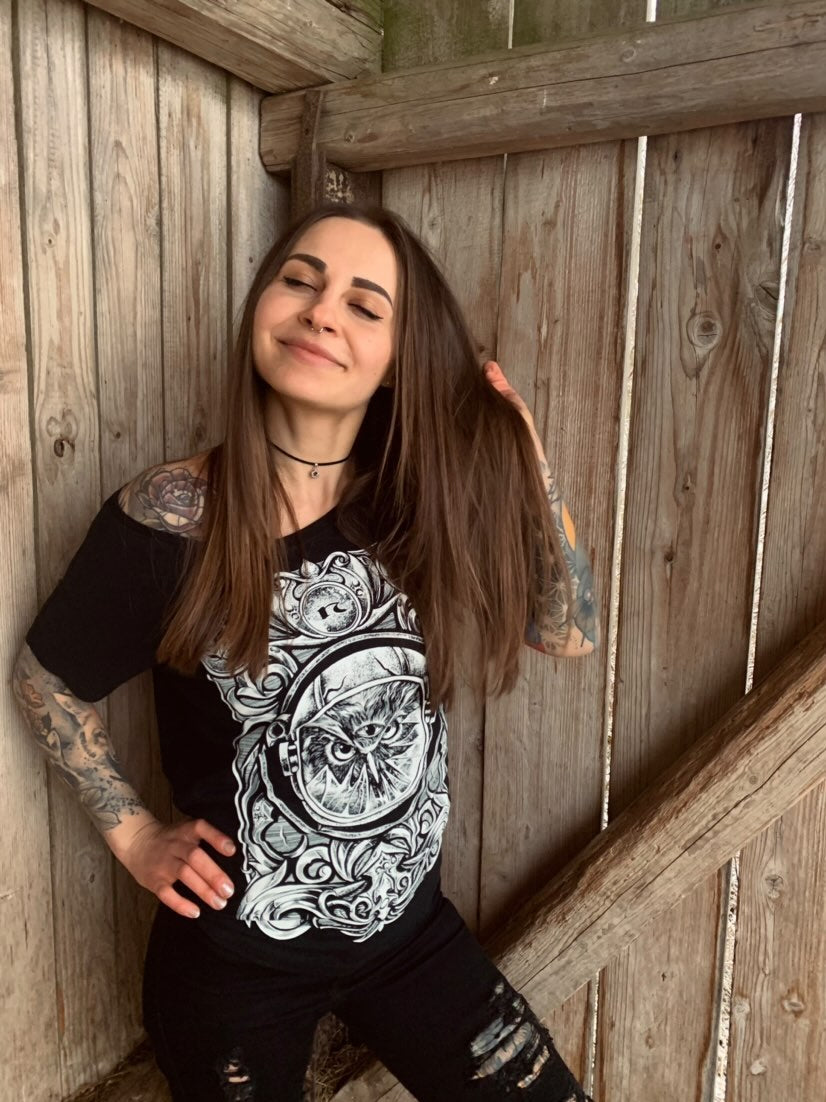 T-SHIRT ASTROOWL LADIES BLACK