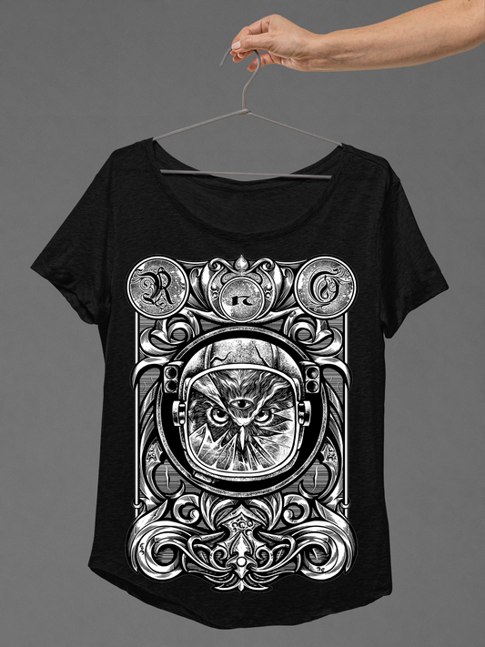 T-SHIRT ASTROOWL LADIES BLACK