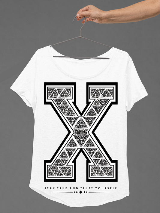 T-SHIRT BIG X LADIES WHITE