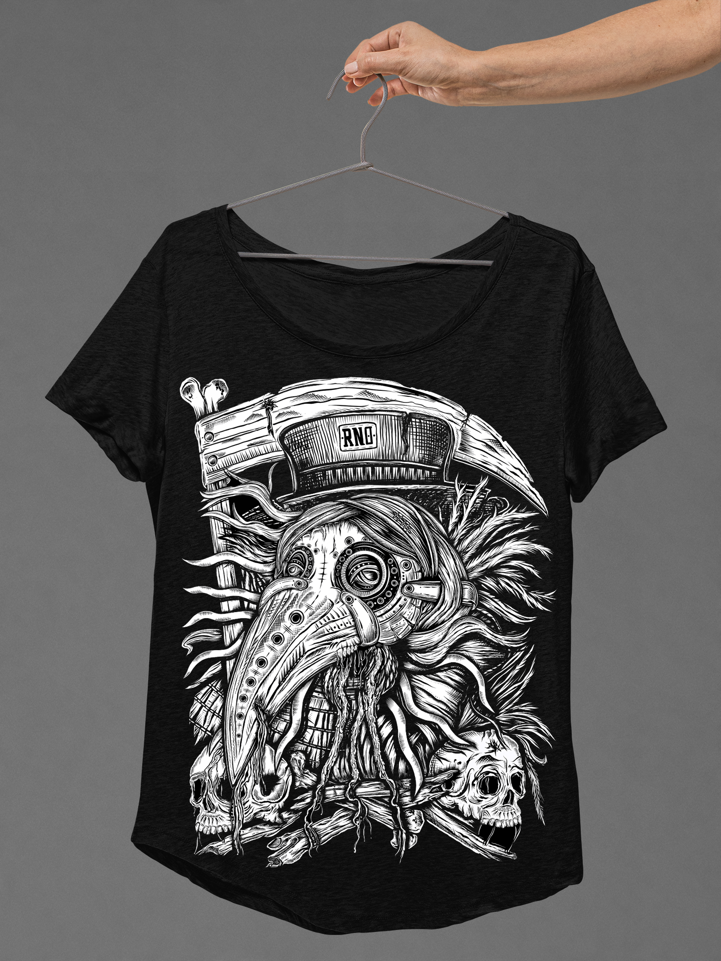 T-SHIRT COWLVID20 LADIES BLACK