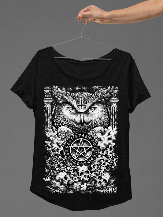T-SHIRT D-OWL LADIES BLACK
