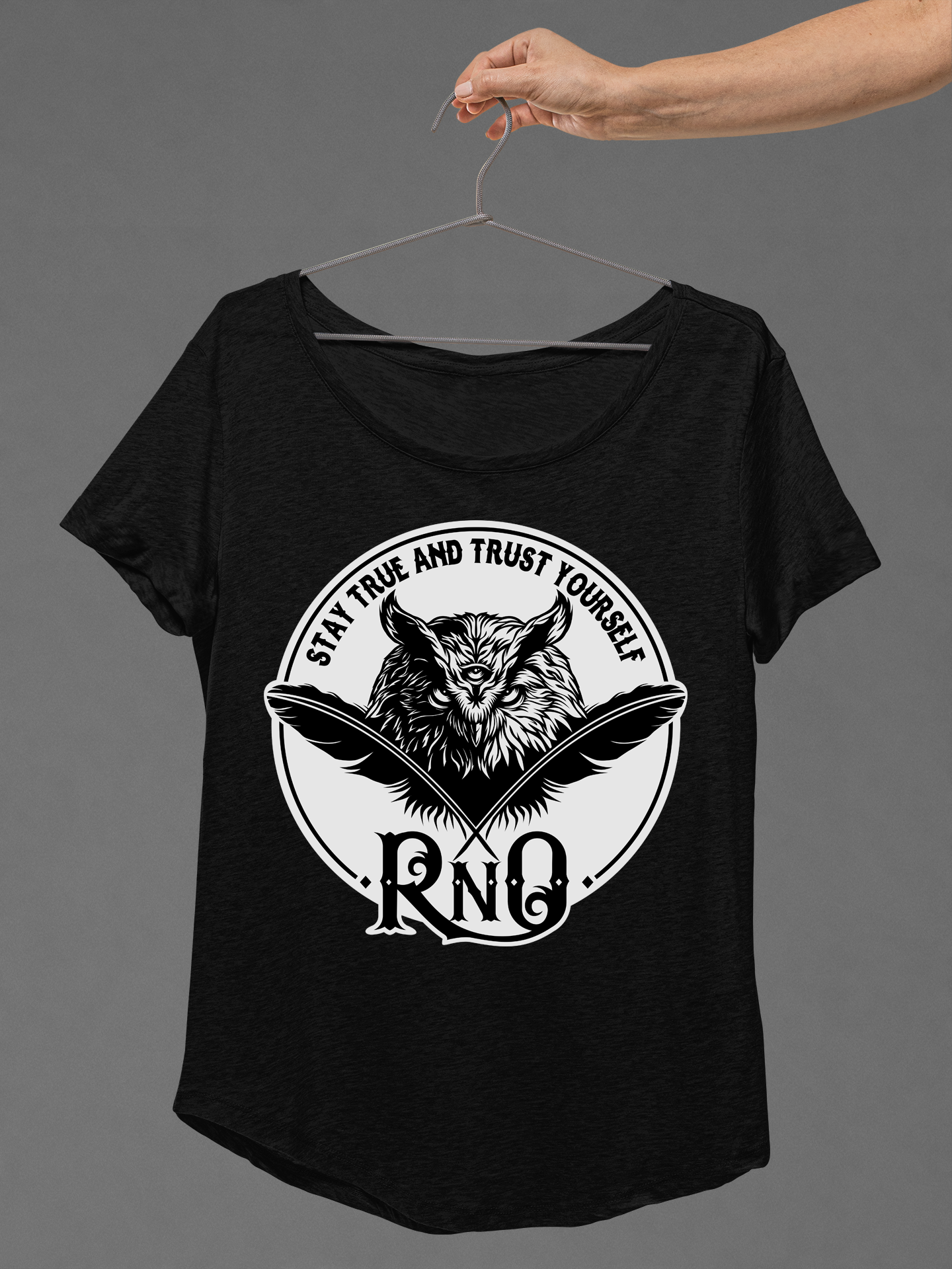 T-SHIRT FEATHERLOGO LADIES BLACK