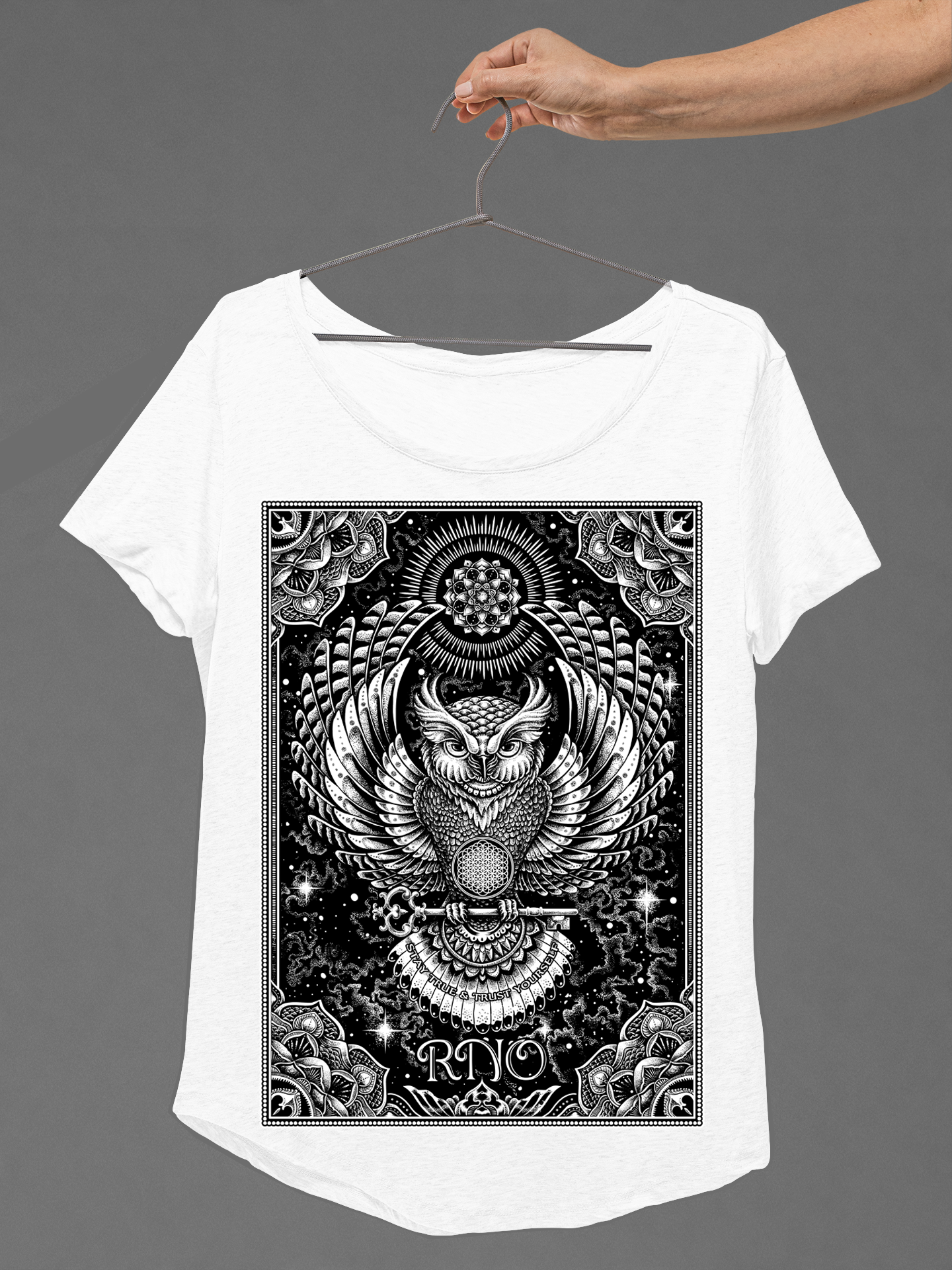 T-SHIRT FLOWLER OF LIFE LADIES WHITE