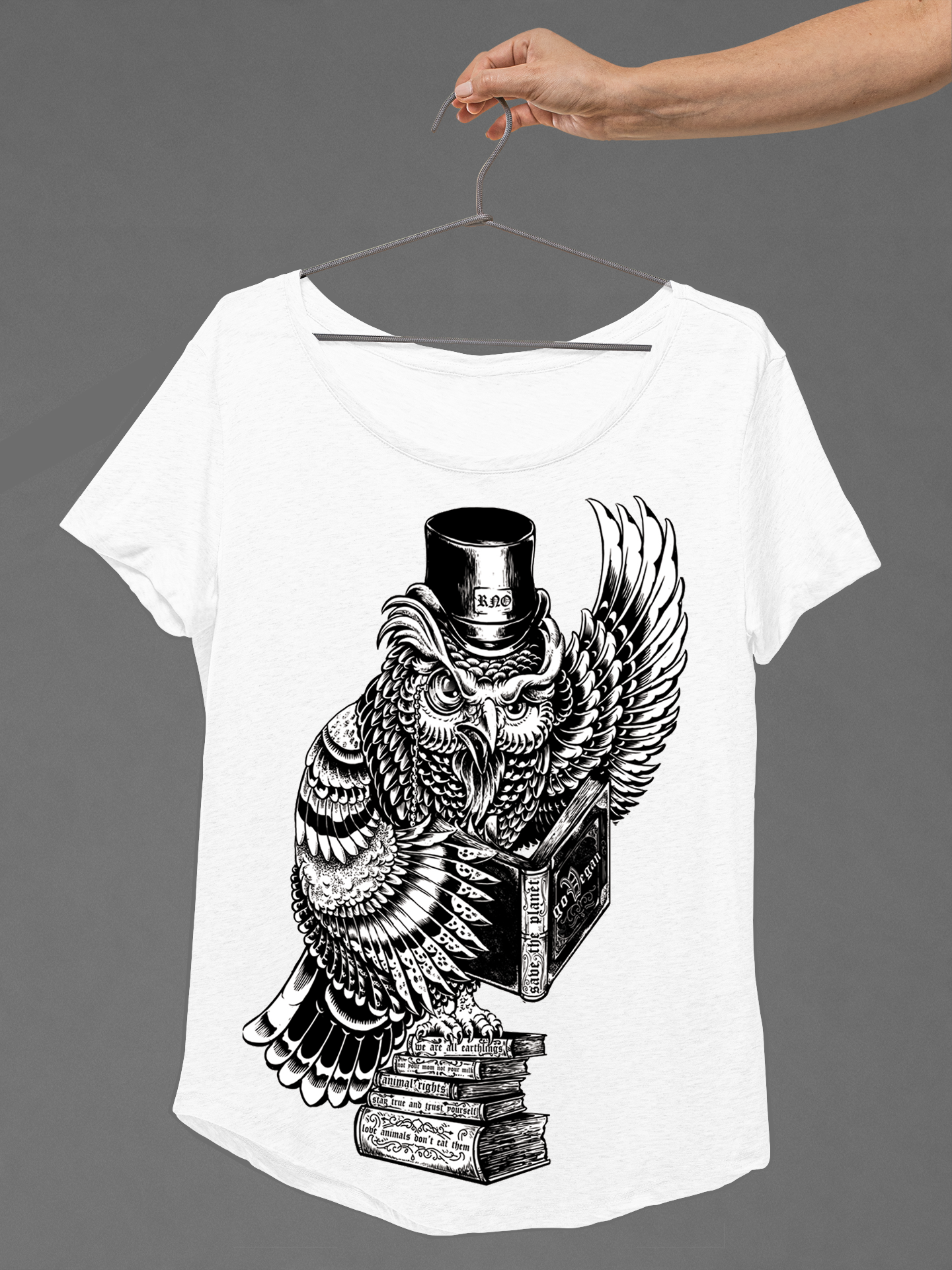 T-SHIRT GOWL VEGAN LADIES WHITE