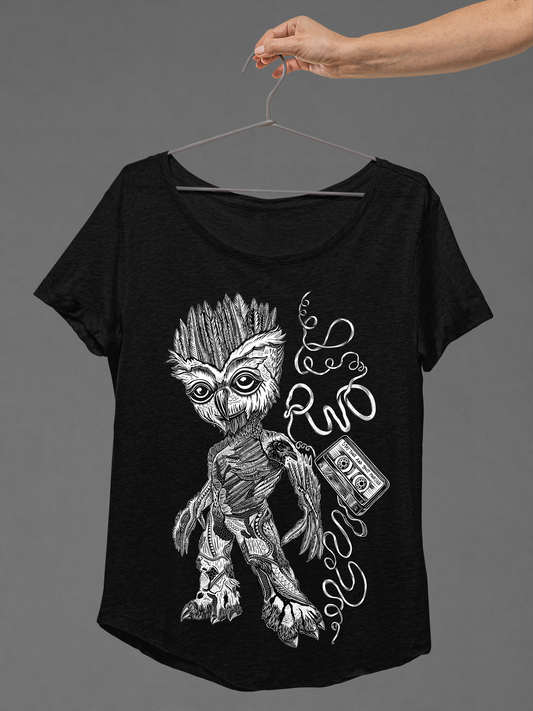 T-SHIRT GROOWLT LADIES BLACK