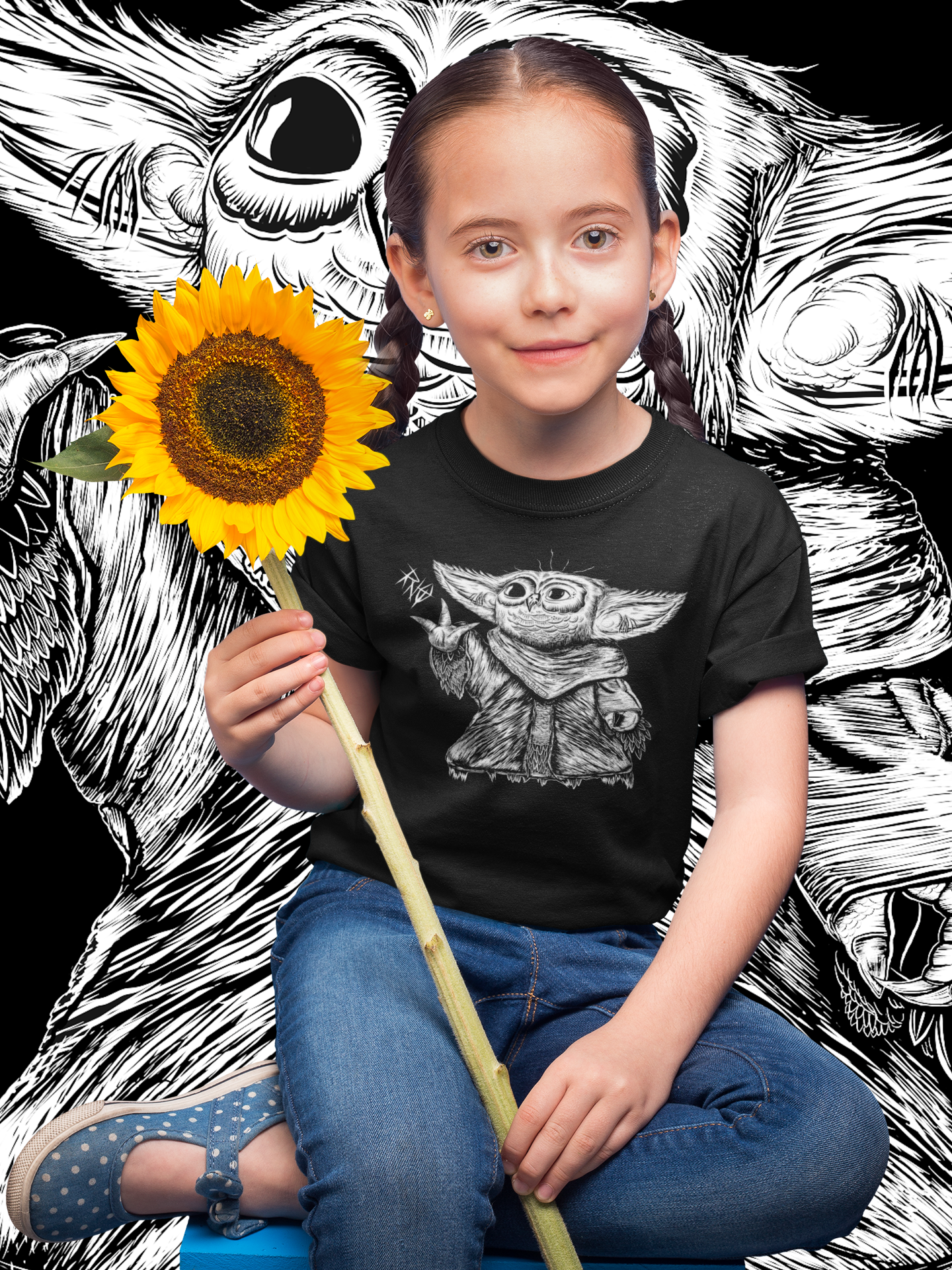 T-SHIRT BABYYOWLDA KIDS BLACK