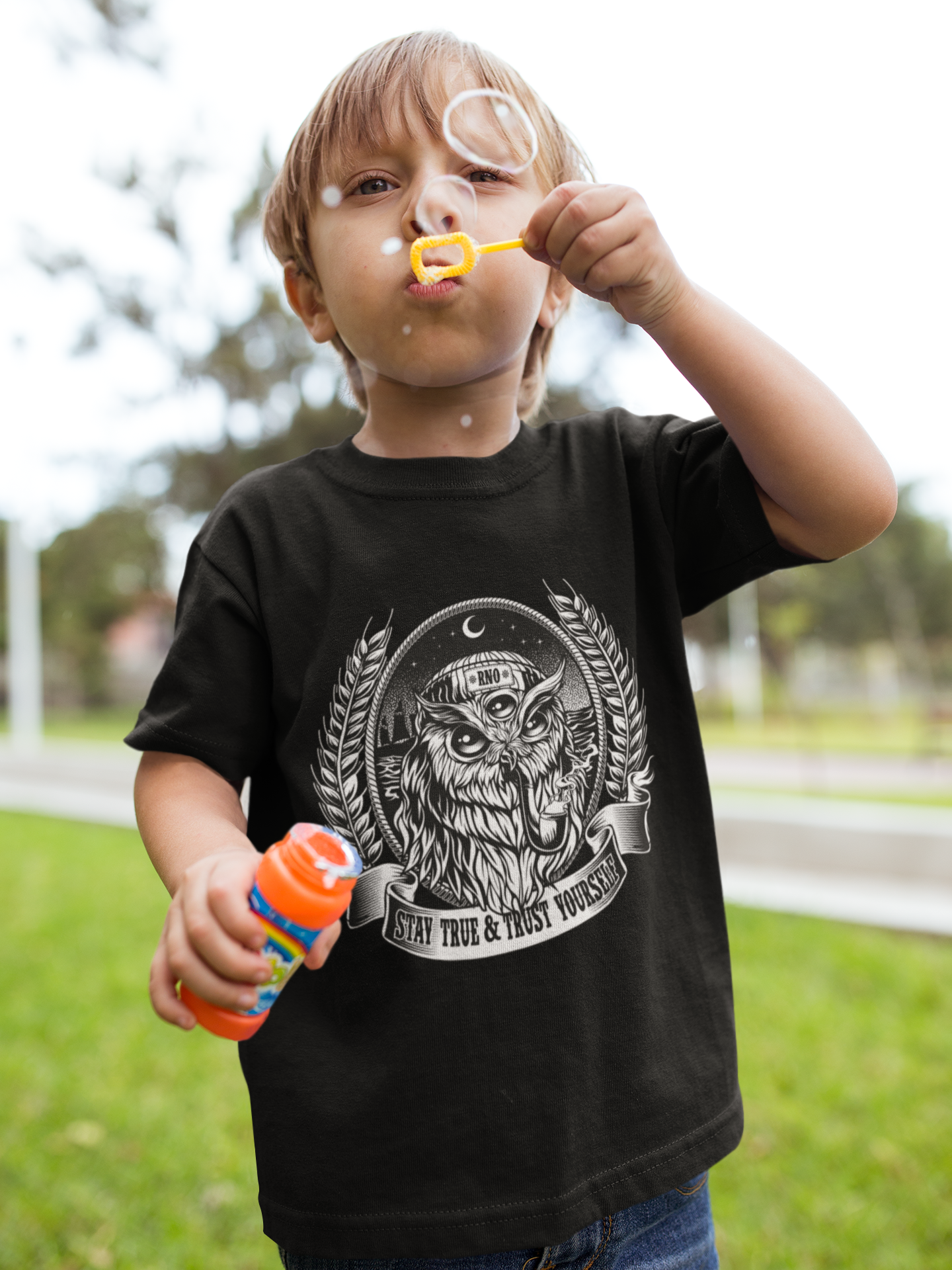T-SHIRT SAILOROWL KIDS BLACK