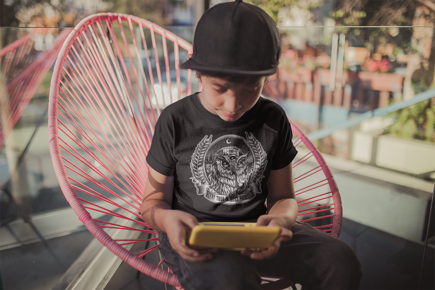 T-SHIRT SAILOROWL KIDS BLACK