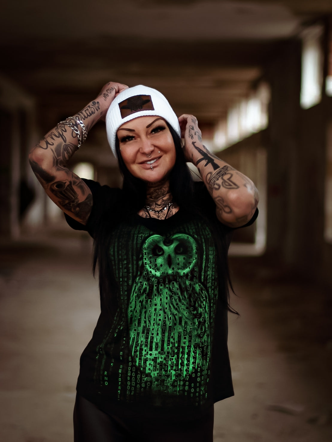 T-SHIRT MATRIX NEOWL LADIES BLACK