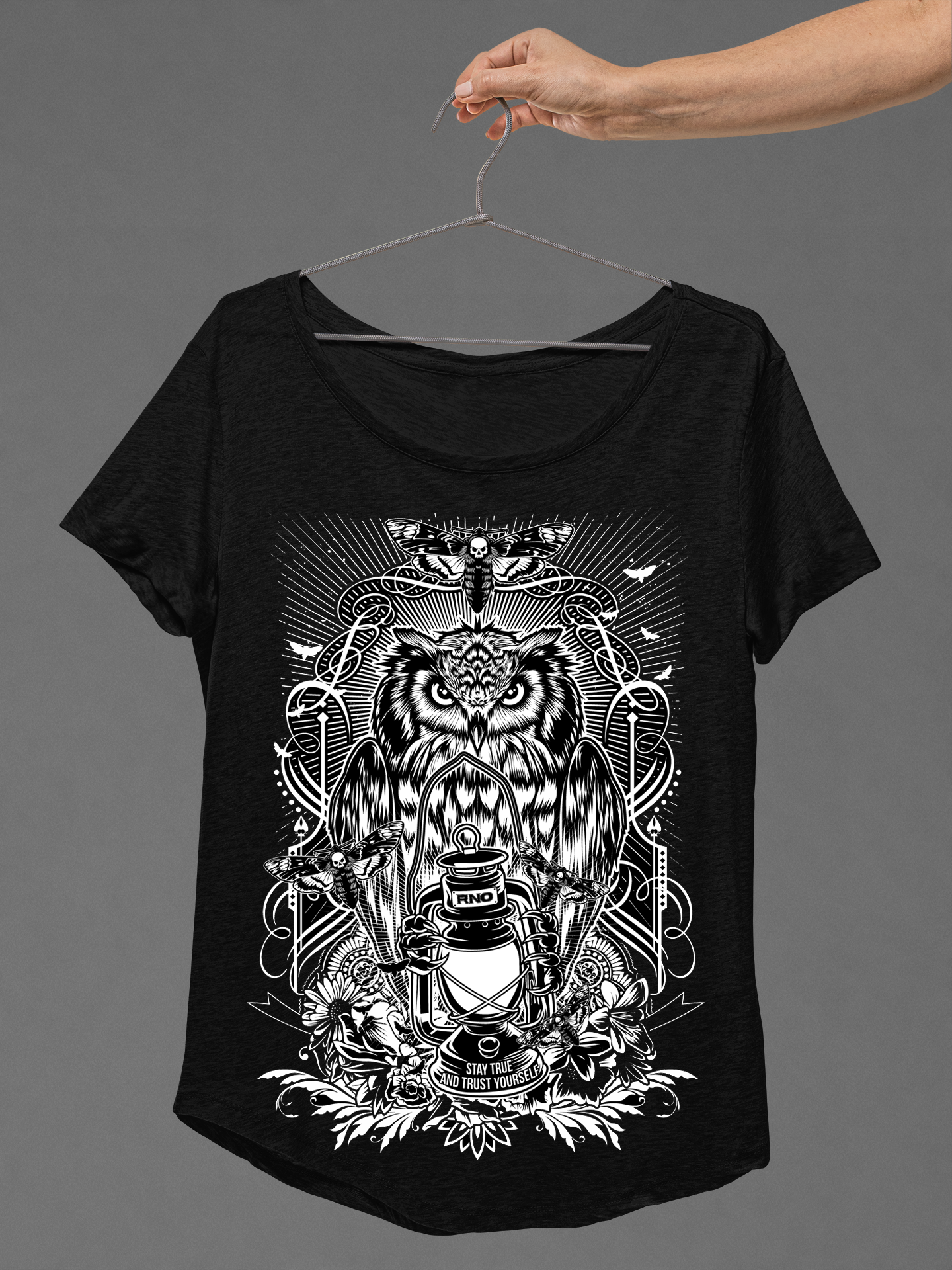 T-SHIRT LANTERN LADIES BLACK