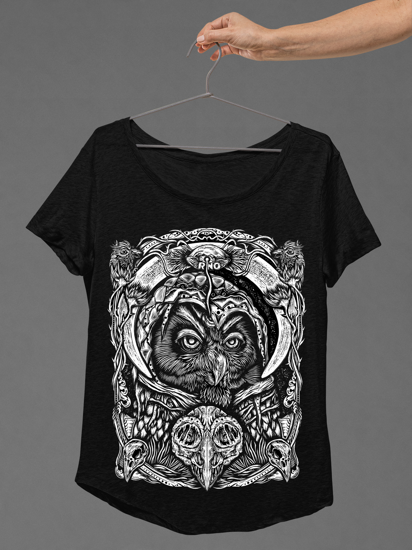 T-SHIRT MAGICOWL LADIES BLACK