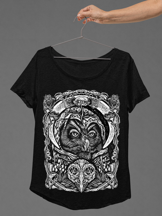 T-SHIRT MAGICOWL LADIES BLACK