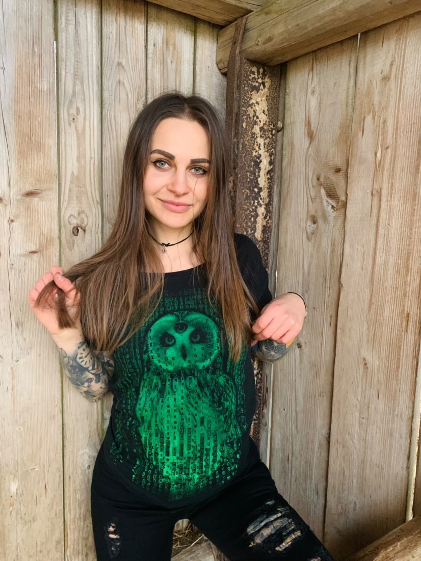 T-SHIRT MATRIX NEOWL LADIES BLACK