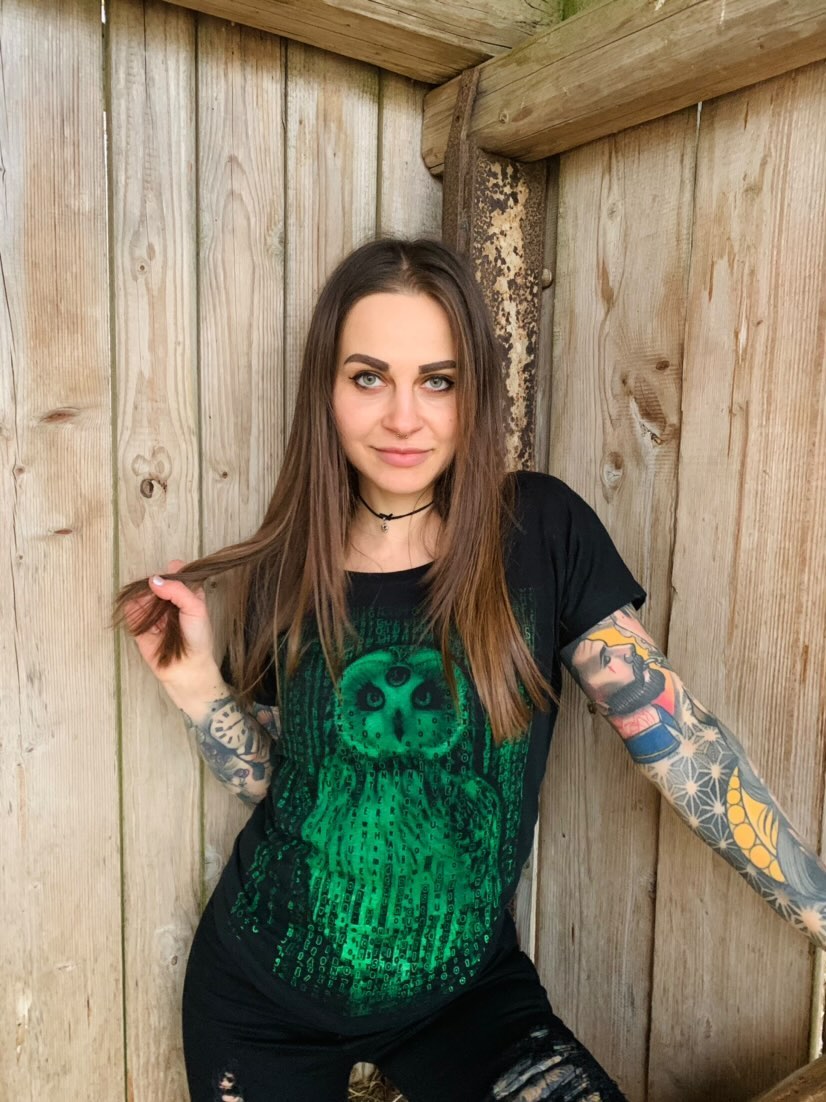 T-SHIRT MATRIX NEOWL LADIES BLACK