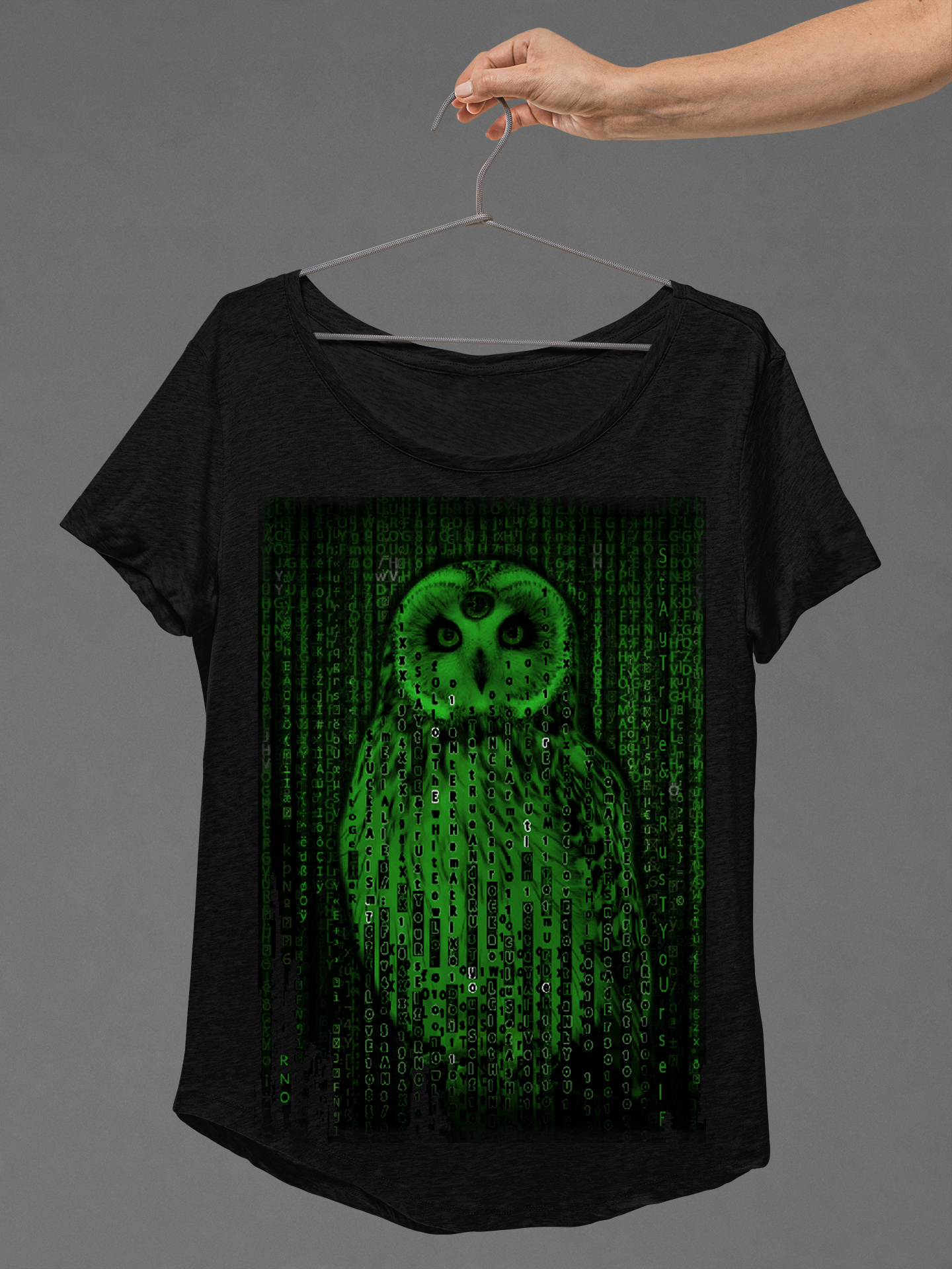 T-SHIRT MATRIX NEOWL LADIES BLACK