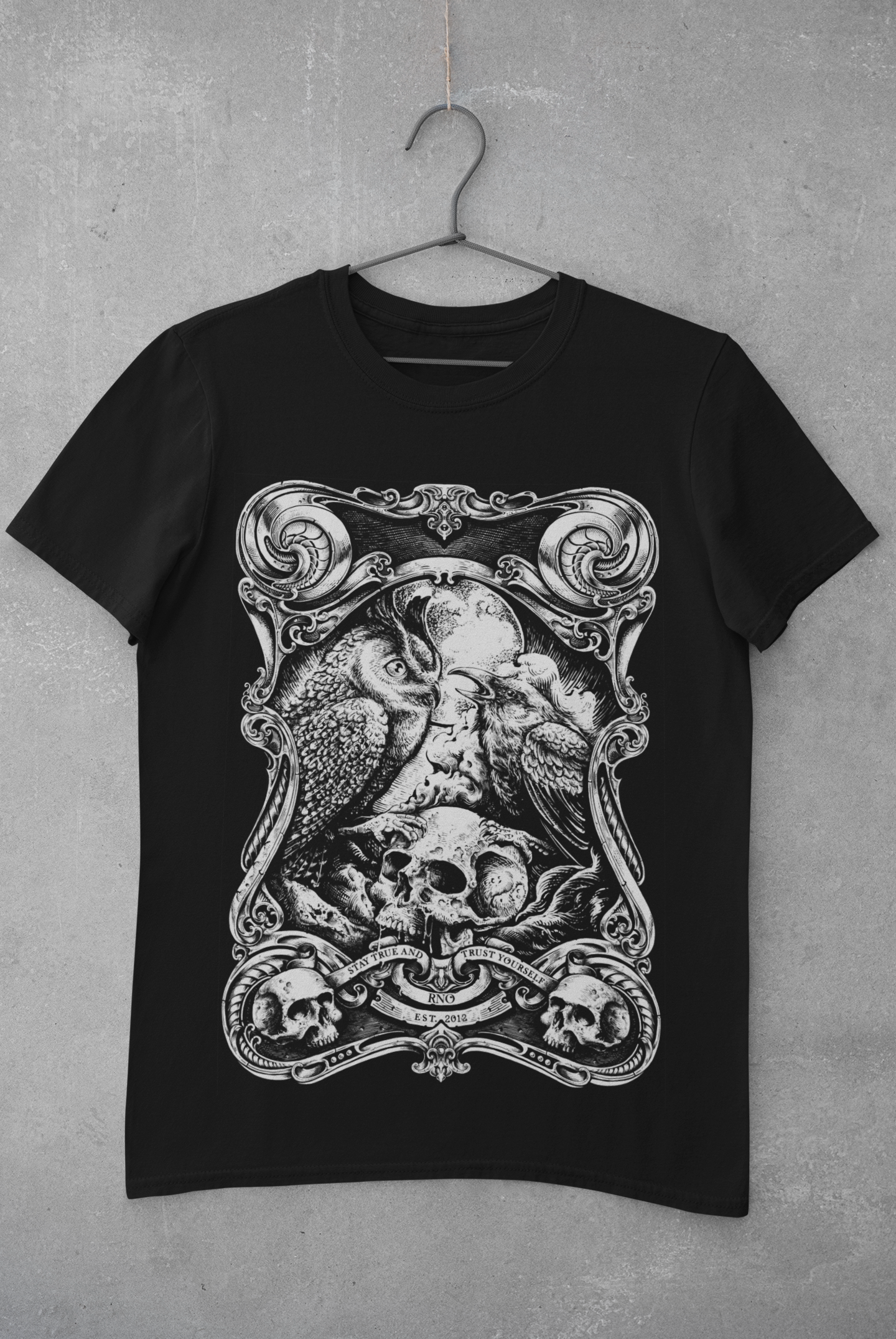 T-SHIRT CROWL MEN BLACK