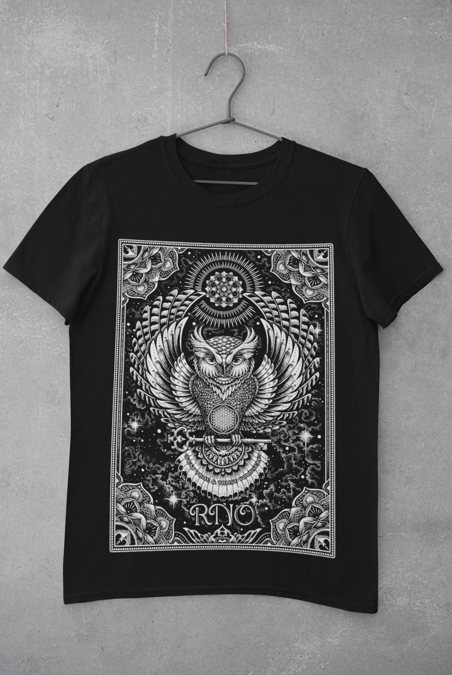 T-SHIRT FLOWLER OF LIFE MEN BLACK