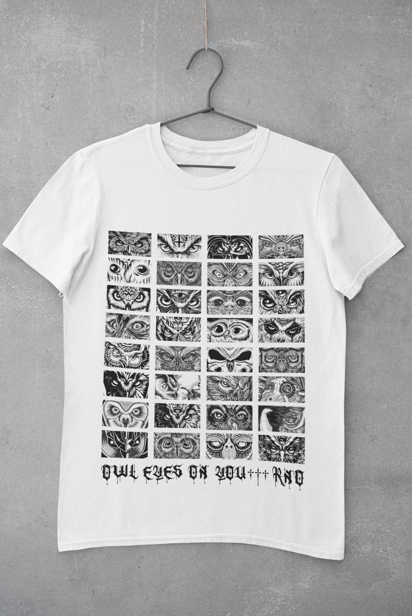 T-SHIRT OWL EYES ON YOU MEN WHITE