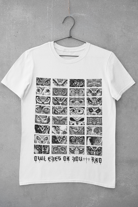 T-SHIRT OWL EYES ON YOU MEN WHITE