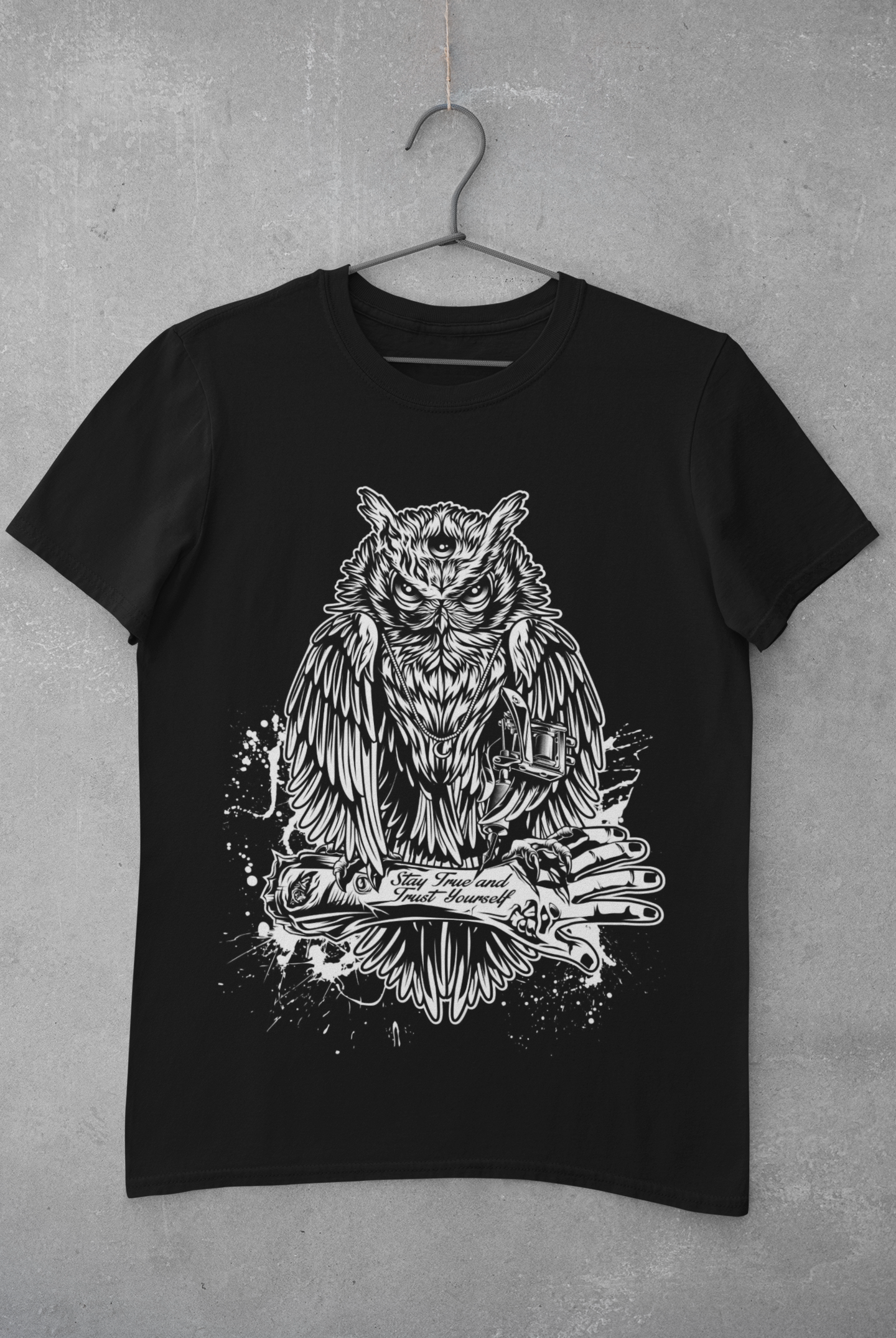 T-SHIRT TATTOOOWL MEN BLACK