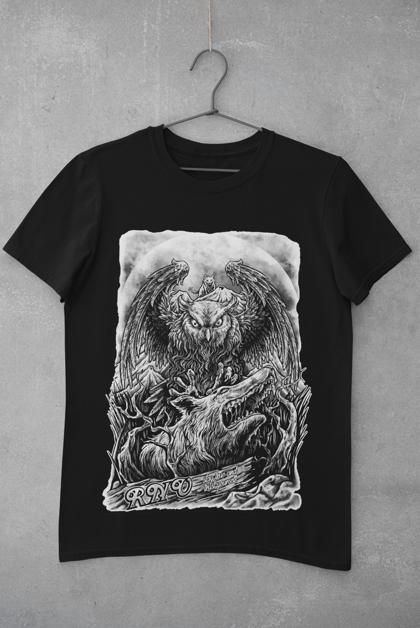 T-SHIRT WOLFOWL MEN BLACK