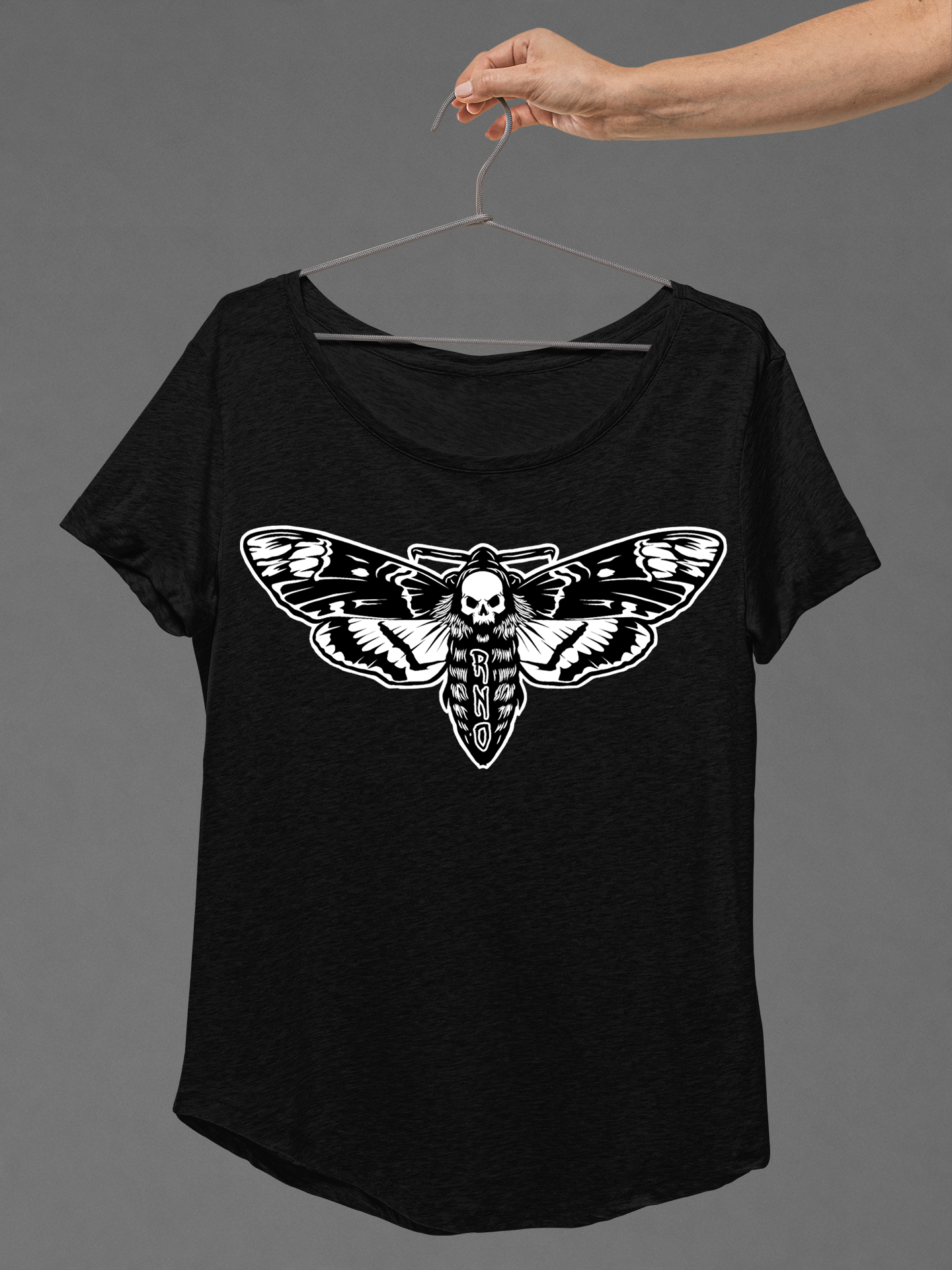 T-SHIRT MOTH LADIES BLACK