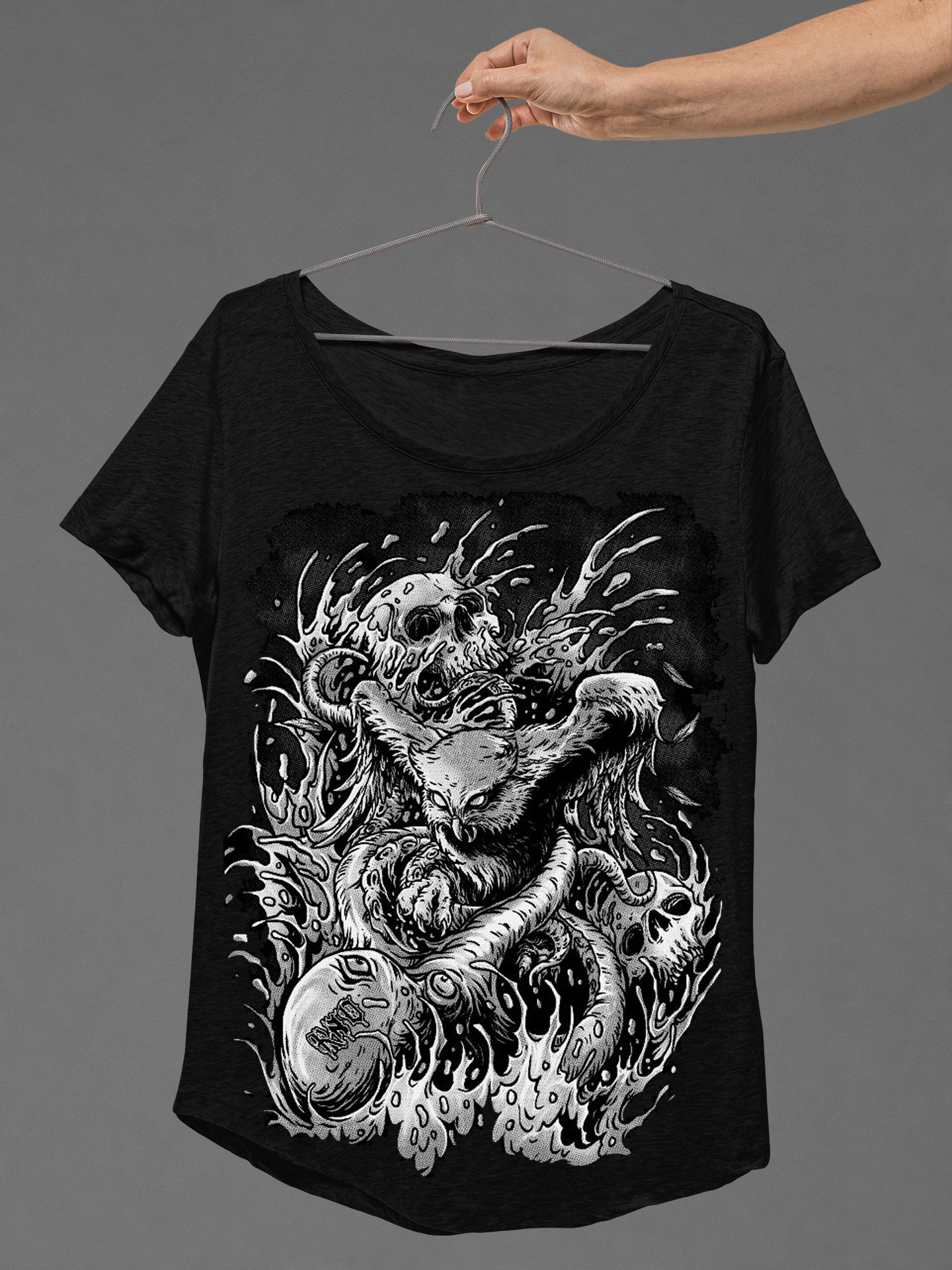 T-SHIRT OCTOOWL LADY BLACK